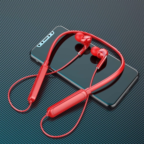Fall Saving Liweisiy Bt-71 Bluetooth Headset Neck 5.0 Wireless Headset Neck Sports Running Stereo Red One Size