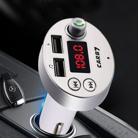Fall Saving Liweisiy Car Mp3 Bluetooth Player Hands- Calling Lossless Sound Quality Intelligent Fast Charge Widely Compatible Navigation Broadcast Silver 11.5*8.5*4.7Cm