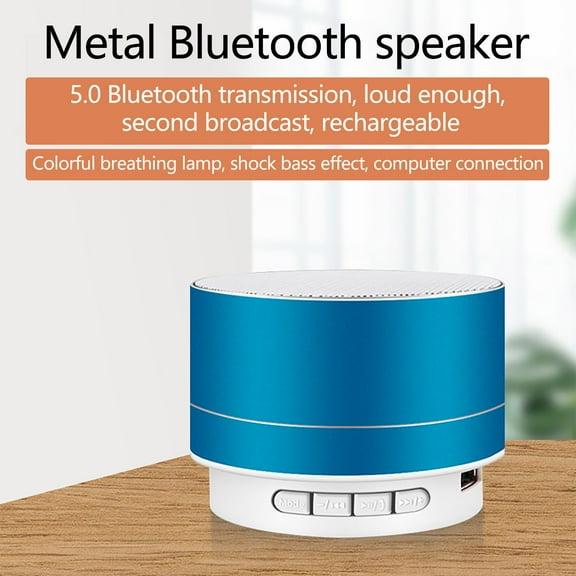 Fall Saving Liweisiy Metal Bluetooth Audio Phone Computer Mini Speaker Led Memory Card Luminous Mini Audio Blue One Size