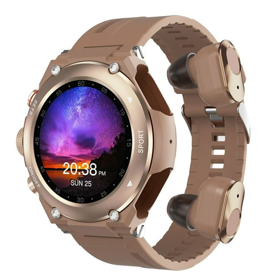 Fall Saving Liweisiy T92 Smartwatch With Earbuds Mp3 Bluetooth Earphones 3--1 1.28-Inch Smartwatch With Built- Wireless Earbuds Speaker Circular Fitness Coffee Free Size