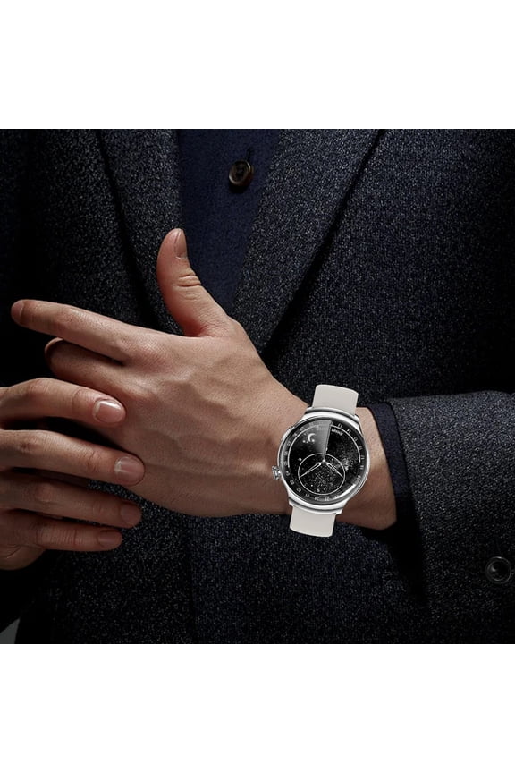 Fall Saving Liweisiy Wearable Watch Multifunction Round Screen Wireless Magnetic Charging Custom Dial Motion Record Ip68 Watertightness Bluetooth Playback Function White