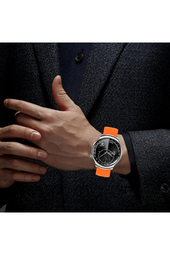 Fall Saving Liweisiy Wearable Watch Multifunction Round Screen Wireless Magnetic Charging Custom Dial Motion Record Ip68 Watertightness Bluetooth Playback Function Orange