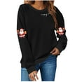 thumbnail image 1 of Fall Saving Talove Long Sleeve Shirts for Women Graphic Printed Sweatshirt Fall Fashion Must Haves Comfy Loose Tunic Tee Shirts Tops Womens Tops Dressy Casual 3/4 Sleeve Christmas Shirts, 1 of 5