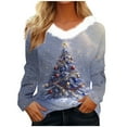 thumbnail image 1 of Fall Saving Talove Long Sleeve Shirts for Women Graphic Printed Sweatshirt Fall Fashion Must Haves Fall Winter Tunic Tops Blouses Womens Tops Long Sleeve Workout Christmas Shirts, 1 of 5