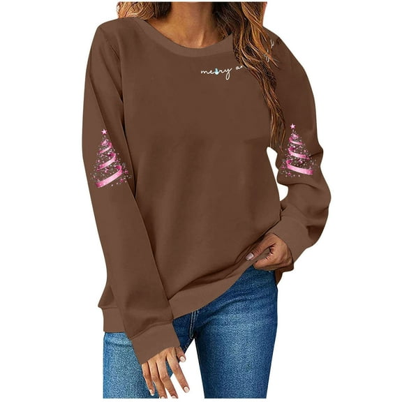 Fall Saving Talove Long Sleeve Shirts for Women Graphic Printed Sweatshirt Women Fall Clothes Long Sleeve Pullover Y2k Tops Womens Tops Casual Plus Size Christmas Shirts