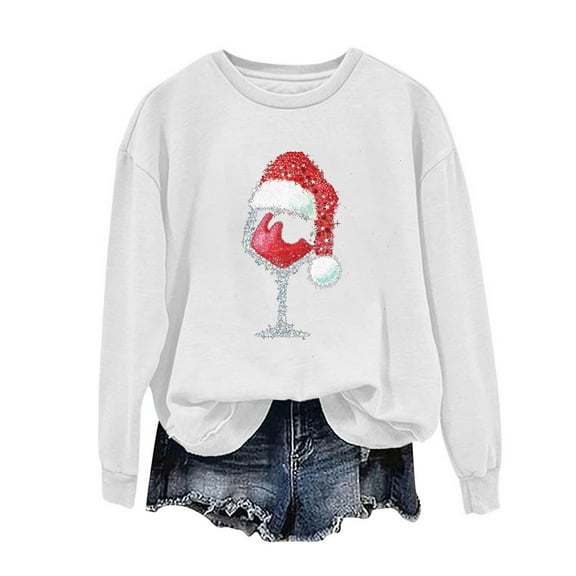 Fall Saving Talove Long Sleeve Shirts for Women Graphic Printed Sweatshirt Women Fall Clothes Pullover T Shirts Womens Tops Plus Size Christmas Shirts