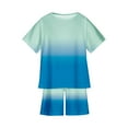 thumbnail image 1 of Fall Saving! Tuobarr Short Set for Boys, Boys Girls Gradient T-Shirt Set Printed Children Shorts Set Child's Two-Piece Set Blue 3-4 Years, 1 of 6