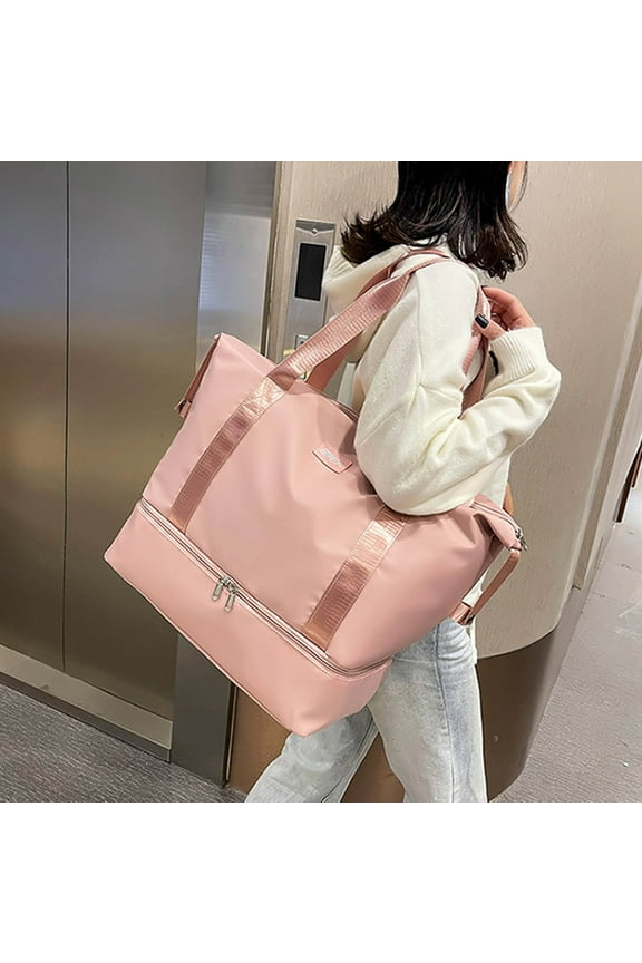 Fall Saving! Tuobarr Tote Bag for Women, Gym Bag for Women, Dry and Wet Separation Sports Portable Shoulder Bag for Women Travel, Gym, Swimming and Yoga, Rose Gold