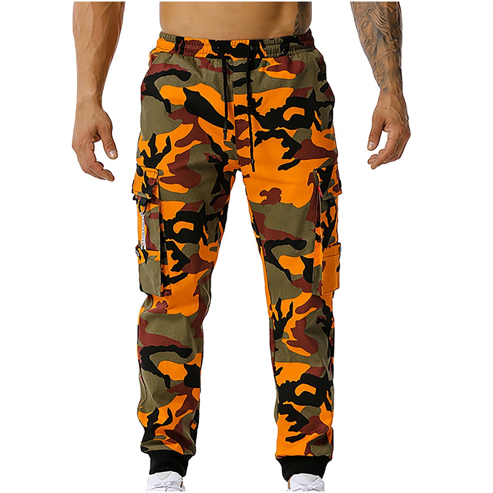 2023 Autumn New 100% Cotton Casual Camouflage Pants Men Clothing Cargo  Loose Streetwear Jogger Pants Men Trousers F7619