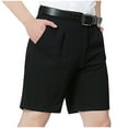 thumbnail image 1 of HOOMEUMY Men's Summer Straight Fit Shorts with Belt Loops Zip Fly Front Closure Side Slant Pockets Black 4, 1 of 3