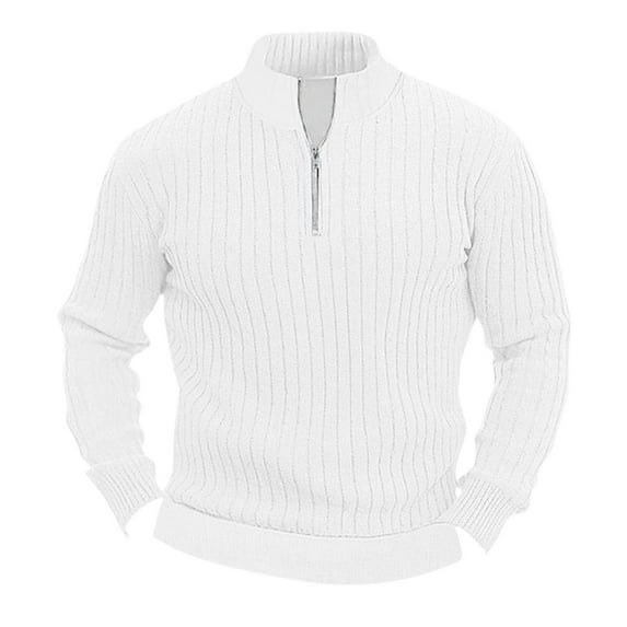 Fall Savings 2024! TAGOLD Men Fall Winter Sweater Tops Clearance,Men Button Solid Color Flip Collar Long Sleeves No Hat Fashion Knitting Tops