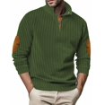 thumbnail image 1 of TAGOLD Men Fall Winter Sweater Tops,Men's Casual Solid Color Button Up Long Sleeved Shirt Long Sleeve Stand-up Collar Blouse Shirt, 1 of 5