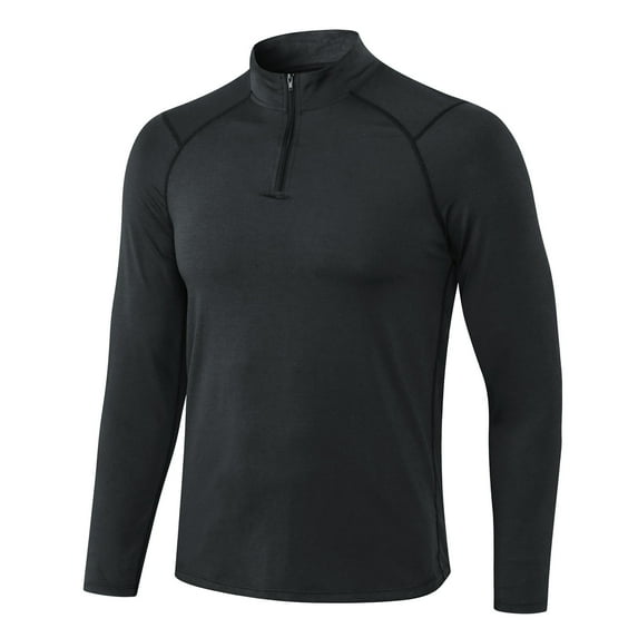 Fall Savings 2024! TAGOLD Men Fall Winter Sweater Tops Clearance,Men's Fitness Long Sleeve Quick Dry Running Training Wear Half Zip Slim Pullover Sports Hoodie