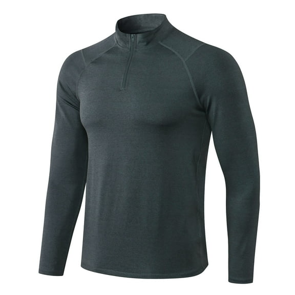 TAGOLD Men Fall Winter Sweater Tops,Men's Fitness Long Sleeve Quick Dry Running Training Wear Half Zip Slim Pullover Sports Hoodie