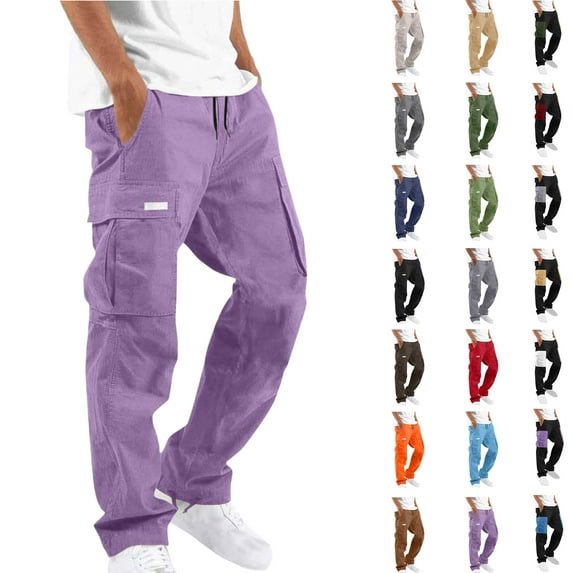Fall Savings Up to 50% off Mens Sports And Leisure Running Fast Drying Loose And Breathable Solid Color Drawstring Outdoor Fitness Pants Loose Straight Pants