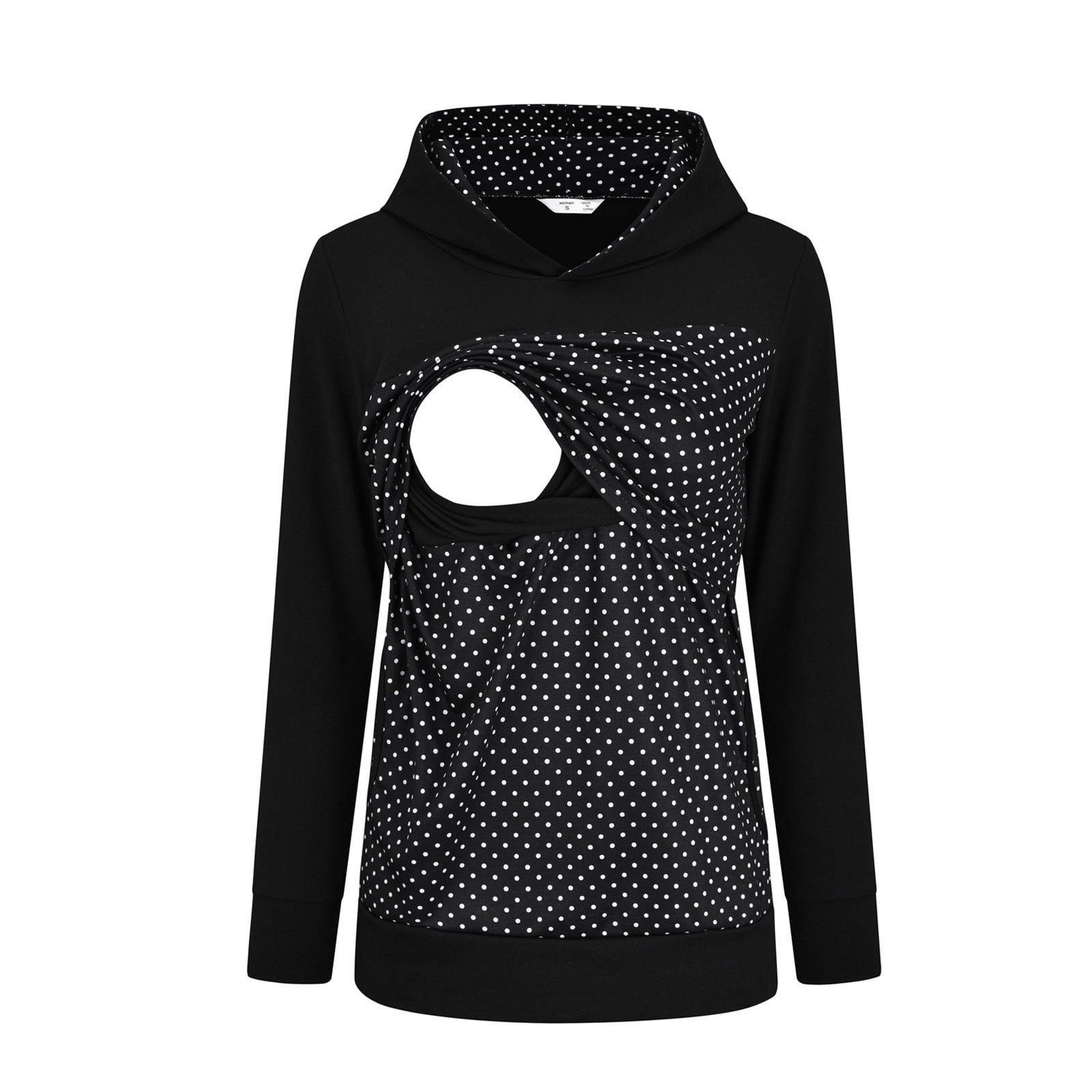 Sosolism Women's Nursing Hoodie Long Sleeve Tops Pullover Sweatshirt With Pockets Black At Women's Clothing Store