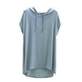 thumbnail image 1 of Fall Savings Akafmk Pajama Tops for Women,Soft Sleepwear Shirts,Short Sleeve Tops Solid Color Loose Fitting V-neck Casual Blouses Tunic Tops, 1 of 4