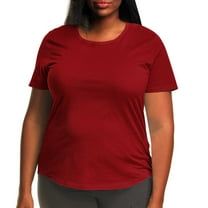 Akafmk Plus Size Womens Workout Tops,Athletic Tees Shirts,Short Sleeve Tops Solid Color Loose Fitting Round Neck Casual Gym Running Tops