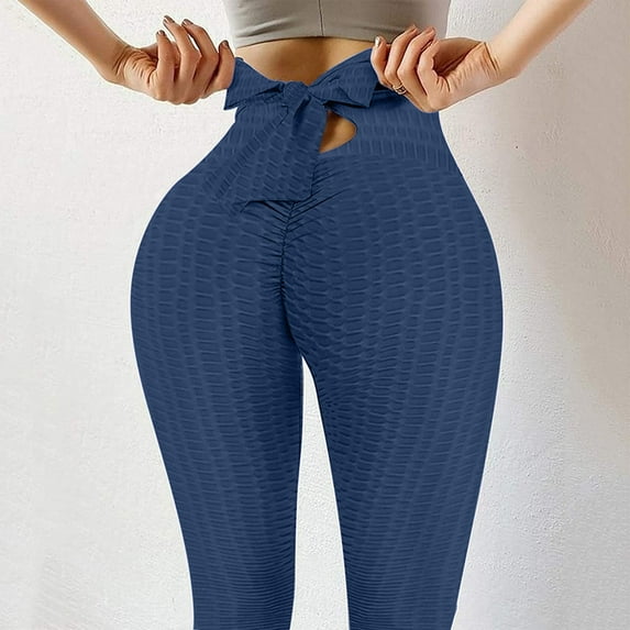 Fall Savings! Azrian Women' High Waist Solid Color Tight Fitness Yoga Pants Nude Hidden Yoga Pants/Navy 10(Xl)