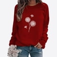thumbnail image 1 of Fall Savings Clearacne Crewneck Sweatshirts Women Women's Dandelion Print Casual Fashion Sweatshirt Top, 1 of 4