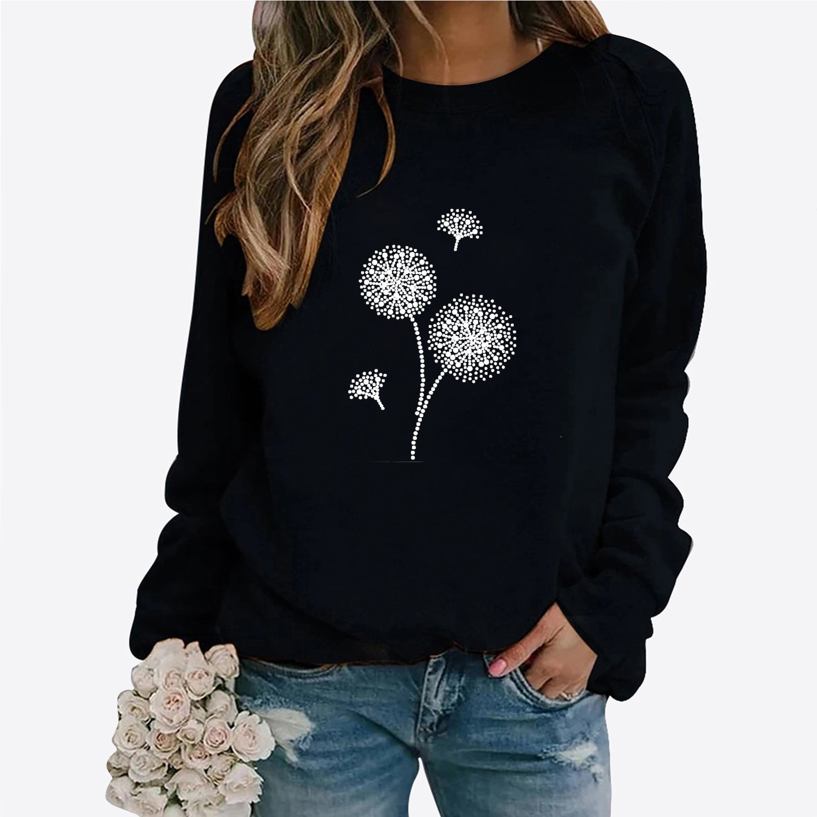 Fall Savings Clearacne Graphic Sweatshirts for Women Women's Dandelion ...