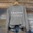 thumbnail image 1 of Fall Savings Clearacne Women'S Sweatshirts Women's Solid Round Neck Long Sleeved Seester Letter Printed Hoodie, 1 of 3