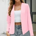 thumbnail image 1 of Fall Savings Clearacne Women's Blazers & Suit Jackets Women's Autumn Solid Color Collarless Slim Fit Long Sleeved Suit Jacket, 1 of 6