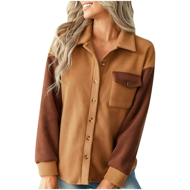 Button up color block cardigan top