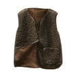 thumbnail image 1 of Fall Savings Clearance Deals ! BVnarty Women's Winter Sleeveless Wool Vest Coat Short Jacket Fleece Button Down Solid Color Warm Plush Outerwear with Big Pockets Coffee S, 1 of 3
