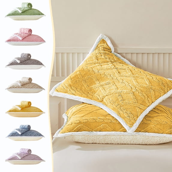 Fall Savings Clearance! InsCrazy Fleece Pillowcase for Adults, Queen/Standard Size, Warm and Comfortable Plush Pillow Cover for Winter 20 X 30 Inches