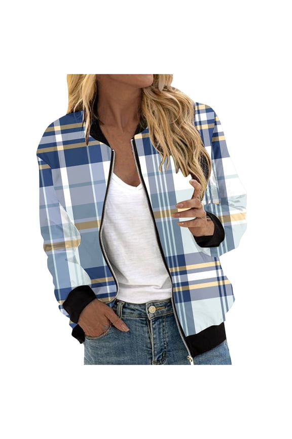 Full Zip Running Track Jacket Round Neck with Hallowen Printed Lightweight Jacket Outdoor Recreation Coat Blue S