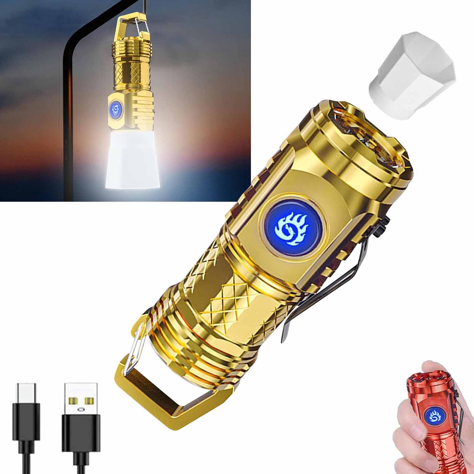 Fall Savings Clearance Under $10 Mini Flashlight Thumb Flashlight Mini Flashlight Super Power Flashlight Functional Mini Pen Holder Flashlight Light Steel High Rechargeable