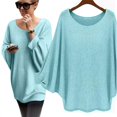 thumbnail image 1 of Fall Savings Clearance! Women Oversized Batwing Knitted Pullover Loose Sweater Green, 1 of 3