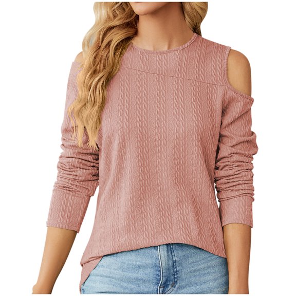 Womens Knit Tops Plus Size Off Shoulder Shirts 2025 Trendy Y2k Tshirts Casual Tunic Top Dressy Basic Tops Blouses