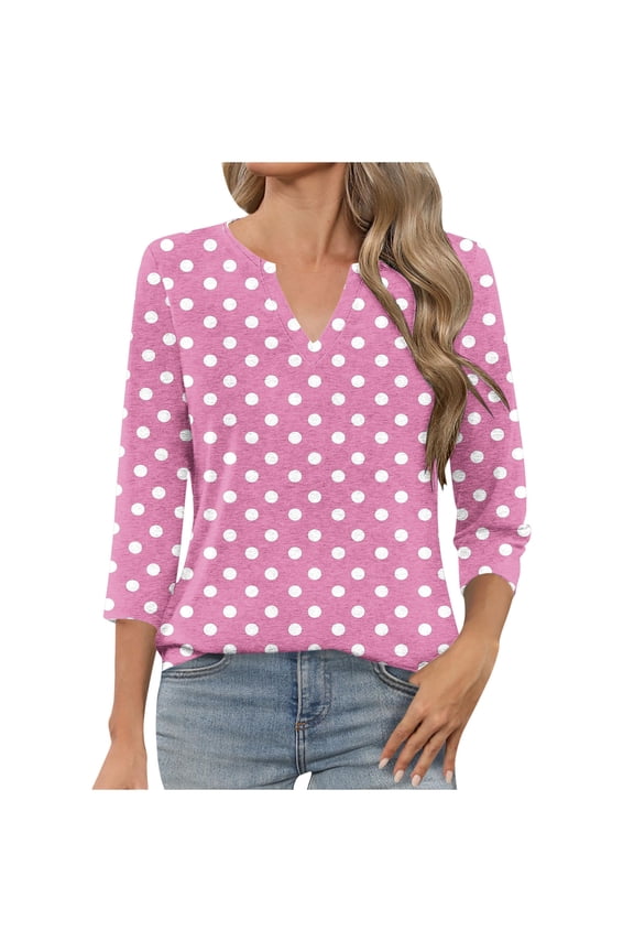 Fall Blouses for Women 2025 Work Womens Shirts Casual 3/4 Sleeve T Shirts for Women Blouses My Reorder List Trending Gifts