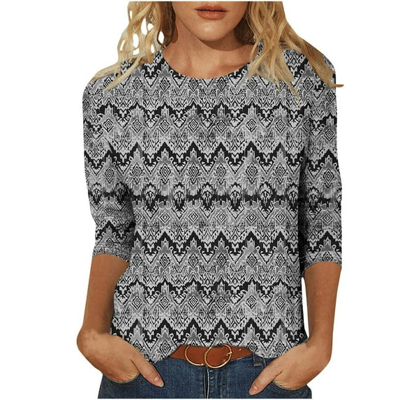 Fall Shirts for Women Shirts Tops for Women 3/4 Sleeve Work Blouses New & Trending Gifts