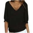 thumbnail image 1 of Spring T Shirts Womens Shirts Scoop Neck Three Quarter Sleeve Tops Women Womens Blouses Casual Work New Arrivals Gifts, 1 of 6