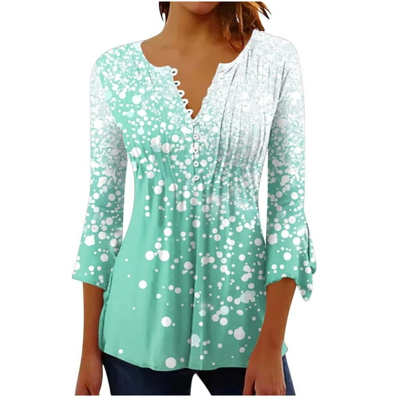 Spring Tops for Women Tops Tops 3/4 Sleeve Loose Fit Womens Blouses Spring Reorder Items Gifts