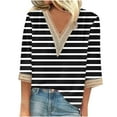 thumbnail image 1 of Spring Tops for Women Tops Casual Womens T Shirts 3/4 Sleeve Loose Fit Womens Blouses Reorder Items Gifts, 1 of 5