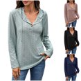 thumbnail image 1 of Horkkom Hoodies for Women with Drawstring Long Sleeve Pullover Button Down Shirts Fall Casual Blouses XXL, 1 of 6