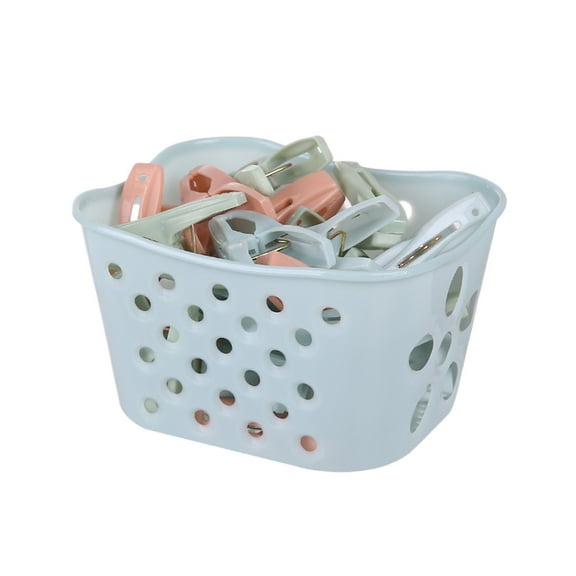 Fall Savings! PRETXORVE Laundry Basket, Laundry Hamper, Colorful Windproof Socks Clothes Quilt Clips Household Multi Functional Plastic Drying Rack Candy-colored Storage Basket Set 30 Laundry Clips