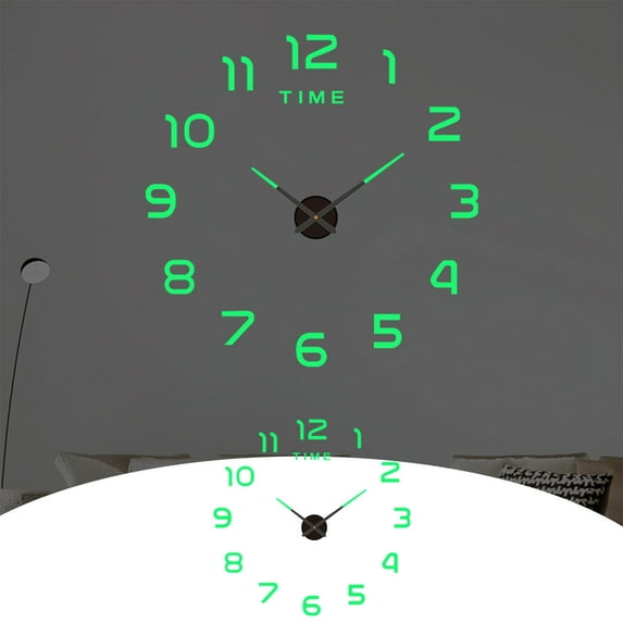 Summer Savings! PRETXORVE Mirror Surface Wall Clock Big Size Wall Decorative Clocks Silent Non Ticking Motion Clocks