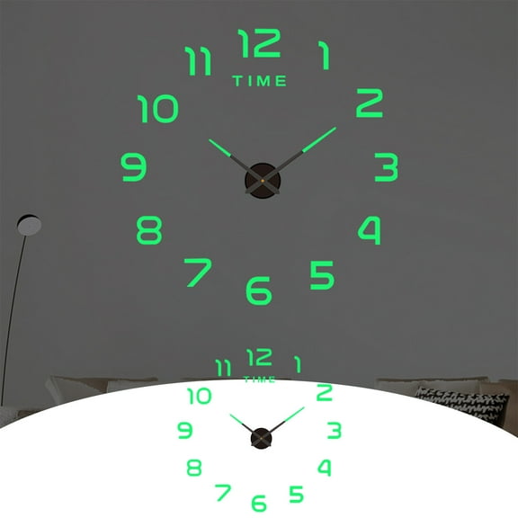 Summer Savings! PRETXORVE Mirror Surface Wall Clock Big Size Wall Decorative Clocks Silent Non Ticking Motion Clocks