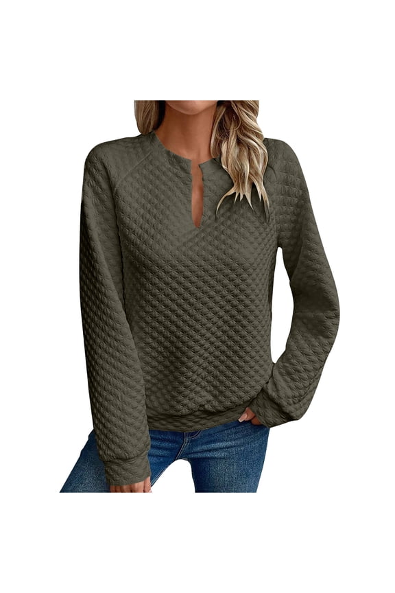 Fall Pohista Autumn Clothing Women's Pull Blouses Women's Shirts Long Sleeve Tops for Women Workout Womens Blouses Casual My Items in Cart