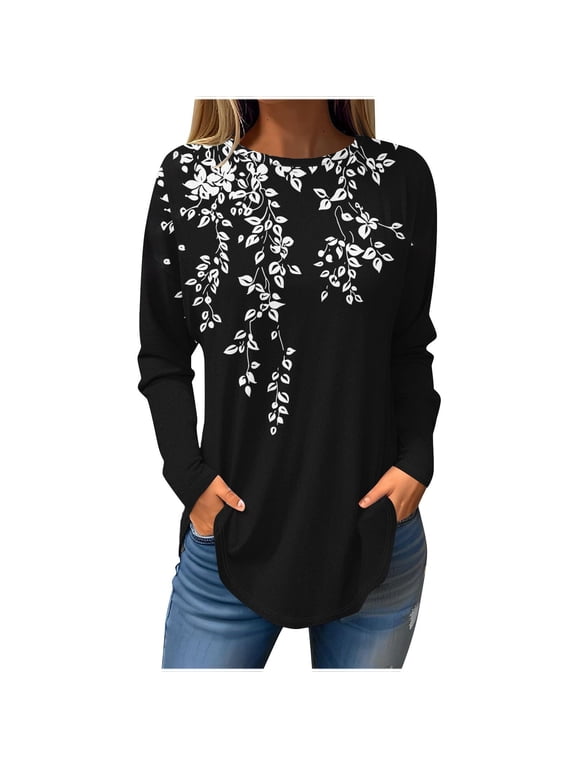 Fall Pohista Women's Tops Fall Work Women's Fall Blouses Long Sleeve Women's Blouses Casual Short Reorder Items Fall Pullover Tops