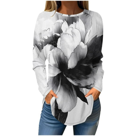 Fall Pohista Womens Shirts Fall Womens Shirts Long Sleeve Tops Women's T-Shirts My items Fall Pullover Tops