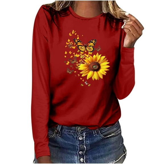 Fall Pohista Womens Shirts Trendy Casual Spring Long Sleeve Tops for Women 2025 Fall Tshirts Shirts My Items Ordered by me recently Fall Pullover Tops