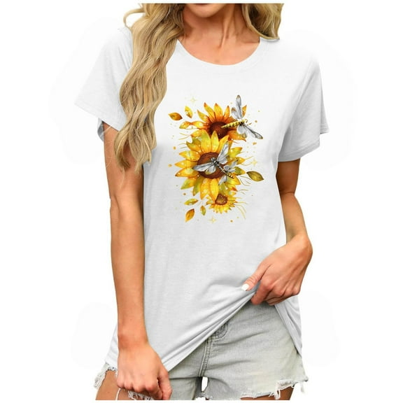 Summer Tops for Women Trendy V Neck T Shirts for Women Blouses for Women Casual Plus Size Short Sleeve Shirts for Women Work My Items Fashion Gifts