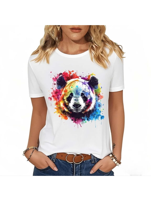 Fall Pohista Women's Summer Tops T Shirts for Women 2025 Blouses for Women Casual Plus Size Short Sleeve Blouses for Women Black my recent orders Fashion Gifts