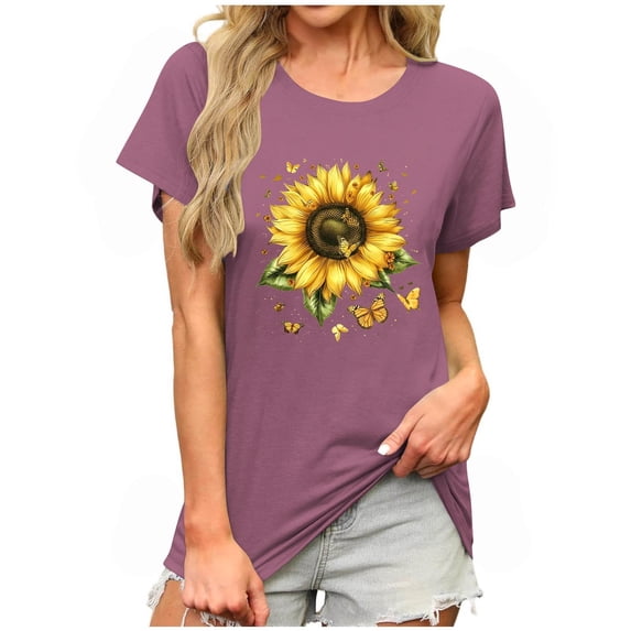 Fall Pohista Womens Tops Dressy Casual Shirts for Women Dressy Casual Loose Women Blouses for Seniors Short Sleeve Tunic Tops for Women Loose Fit reorder Fashion Gifts